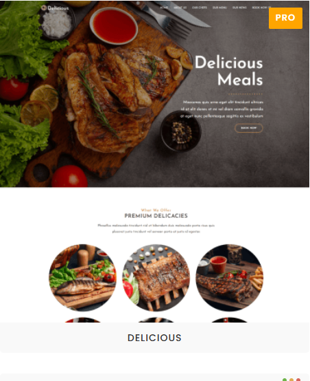 Wordpress Website Design Delicious food