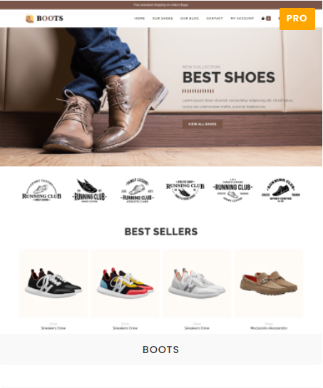 Wordpress Website Design Shoes
